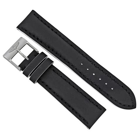 breitling 22mm black leather strap|breitling leather strap 22mm.